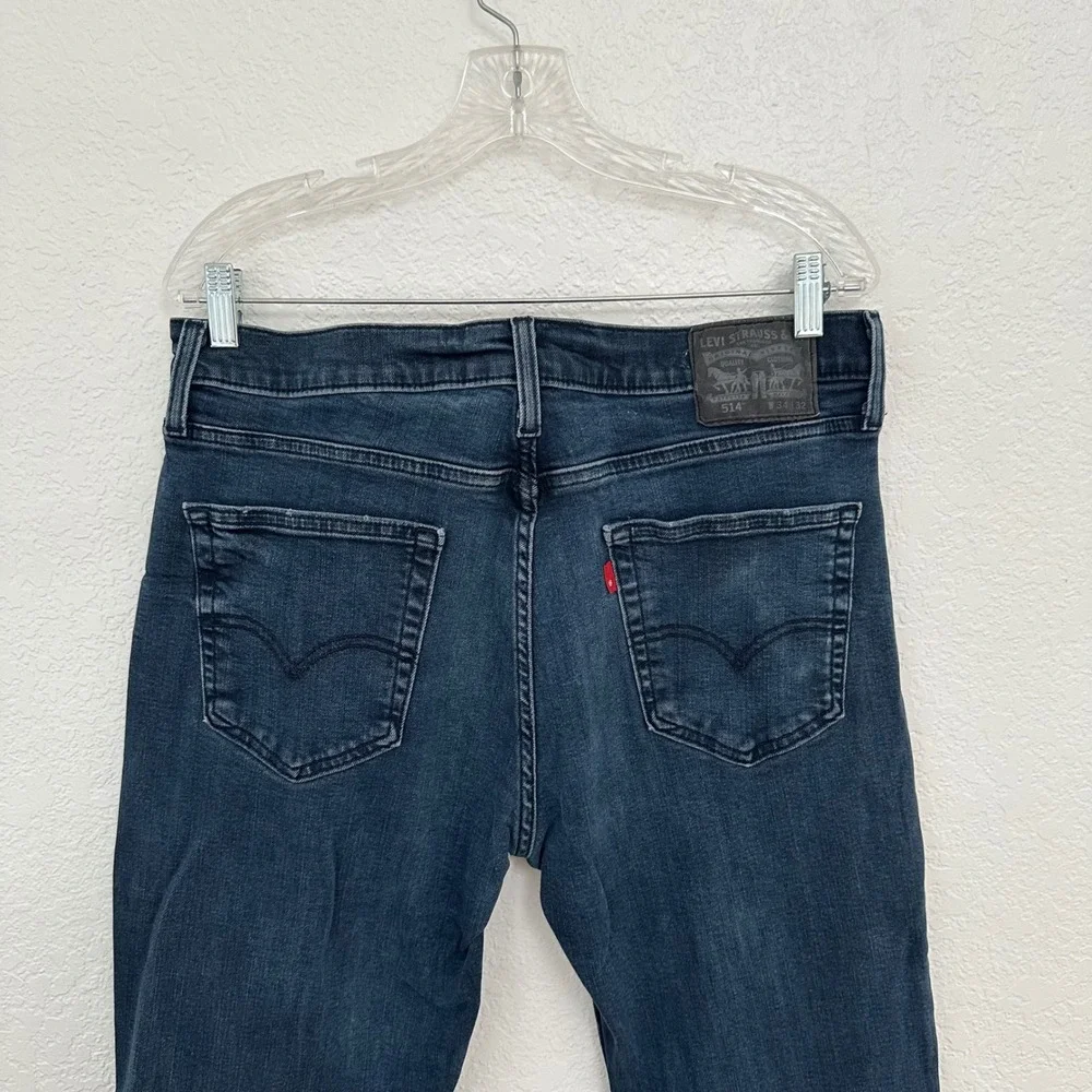 Levi's 514 Straight‎ Fit Jeans Mens 34x32 Dark Wash Blue Denim Pants